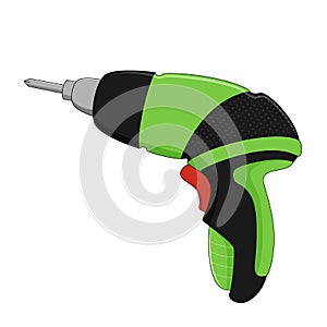 Drilling machine isolated on white background. Vector illustration.