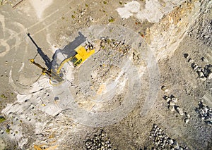 Drilling machine in the mine.