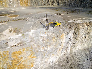 Drilling machine in the mine.