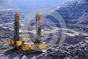 Drilling machine in the quarry