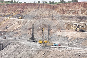 Drilling machines in a open cast mine