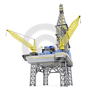 Drilling offshore platform isolated. 3d rendering