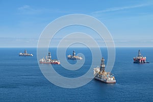 Drilling platfom , offshore drill ships, ocean aerial