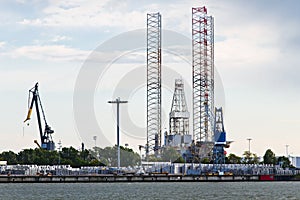 Drilling platform in dock