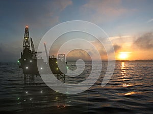 The drilling platform on sea