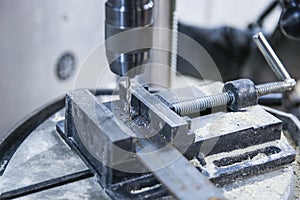 Drilling press drill close up