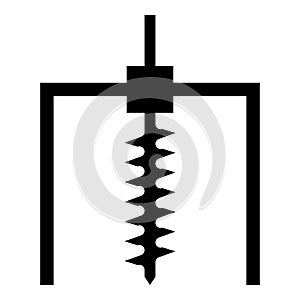 Drilling rig Bore for ground mine industry geological Boring concept Auger icon black color vector illustration flat style image