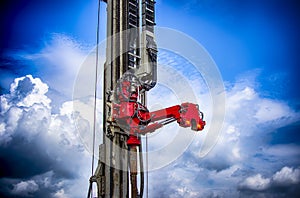 Drilling rig. Drilling deep wells in the bowels of the earth. Industry and construction. Mineral exploration - oil, gas and other.