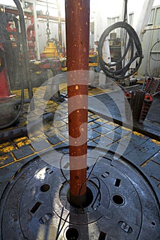 Drilling Rig, drill floor on an offshore platform, on Bass Strait Victoria.