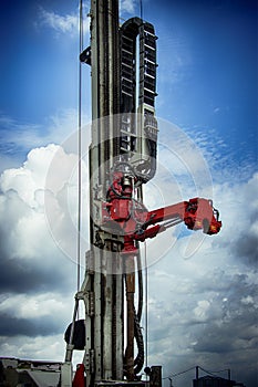 Drilling rig. Drilling deep wells in the bowels of the earth. Industry and construction. Mineral exploration - oil, gas and other.