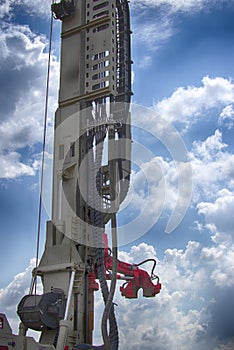 Drilling rig. Drilling deep wells in the bowels of the earth. Industry and construction. Mineral exploration - oil, gas and other.