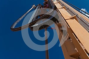 Drilling rig, equipment at site of oil drilling