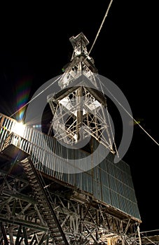 Drilling Rig in the night. Winter.