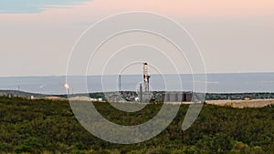 Drilling Rig and Oil Facility in the Permian Basin Texas