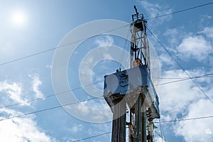 Drilling rig in oil field for drilled into subsurface in order to produced crude.