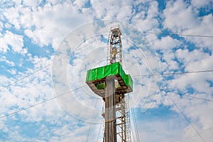 Drilling rig in oil field for drilled into subsurface in order to produced crude, inside view