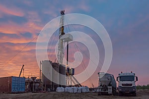 Drilling rig in the oil and gas field