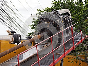 Drilling Rig. Oil and gas industry.Geothermal Drillers at Work. Geothermal water well drilling equipment.