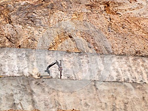 Drilling rig on the quarry sledge. Blasthole drilling operations