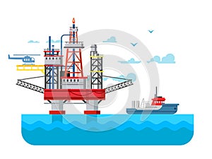 Drilling rig at sea photo