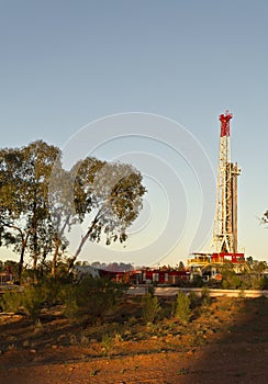 Drilling Rig at Sunset