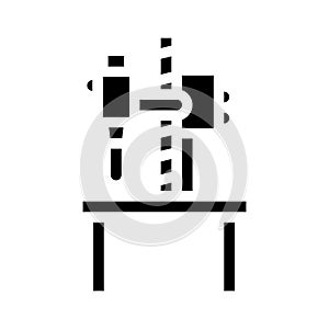 drilling and slotting machine glyph icon vector illustration