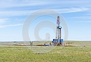 Drilling tower in the steppe