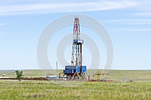 Drilling tower in the steppe