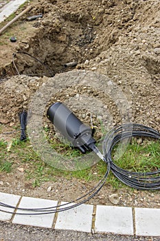 Drilling under street for fibre optic cable installation