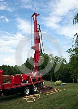 Drilling well in yard