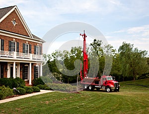 Drilling well in yard