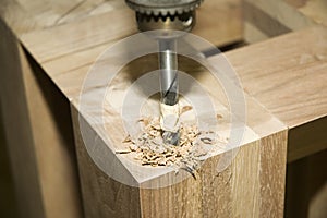 Drilling wood