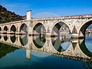 Drina river bridge in Bosnia