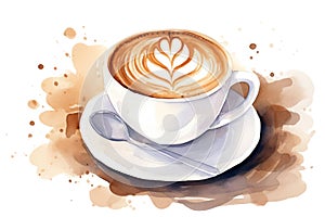 Drink background cappuccino cup latte art breakfast cafe brown milk caffeine coffee espresso hot