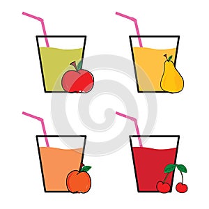 Drink fruit colot vector