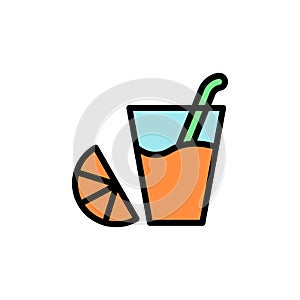 Drink glass orange icon. Simple color with outline vector elements of alternative medicine icons for ui and ux, website or mobile