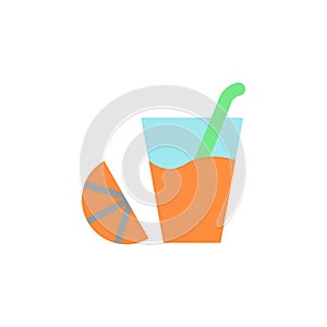 Drink glass orange icon. Simple color vector elements of alternative medicine icons for ui and ux, website or mobile application