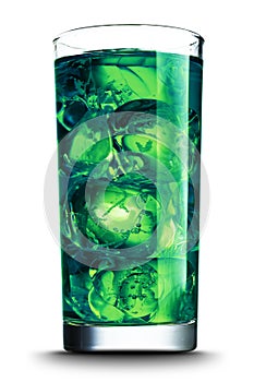 Drink with ice close-up