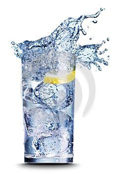 Drink with ice close-up