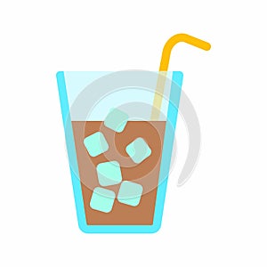 Drink with ice icon vector image.