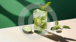 Drink ice lime fresh beverage mint water refreshing green summer cold cocktail