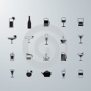 drink icons. Vector illustration decorative design