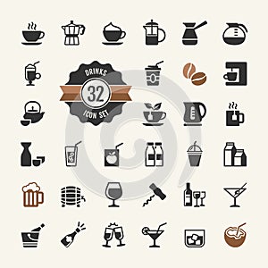 Drink Icons vector set