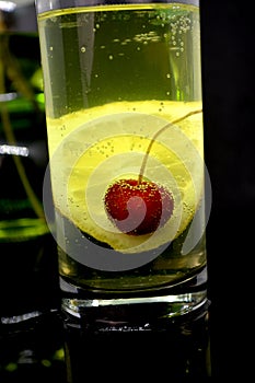 Drink with lemon and cedar fruit beverage photo
