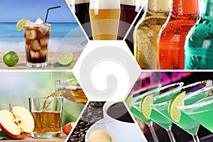 Drink menu collection collage beverages drinks restaurant bar