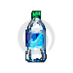 drink mineral water bottle game pixel art vector illustration