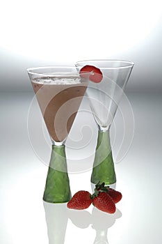 Drink with mint and strawberry