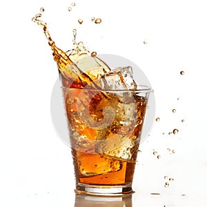 Drink splash isolated on white