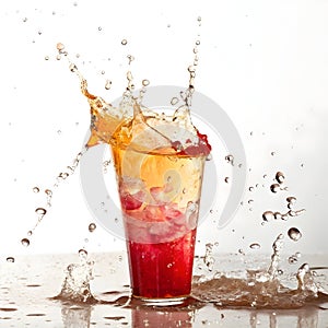 Drink splash isolated on white