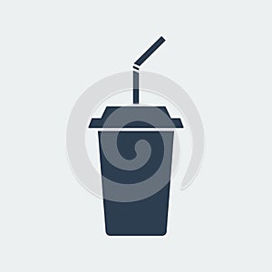 Drink with a Straw icon.Takeaway Cup.Vector illustration